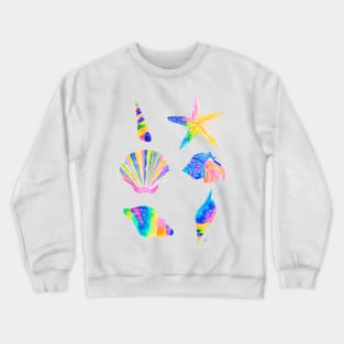 Seashells Pattern - Bright Rainbow Crewneck Sweatshirt